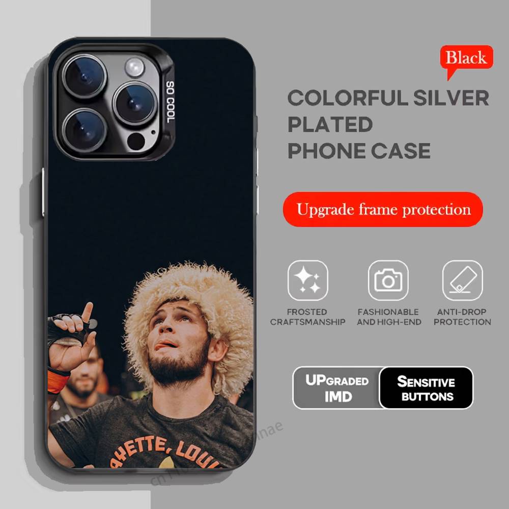 Хабиб Нурмагомедов Чехол для телефона для iPhone 17,16,15,14,13,12,11,Pro,Max,Plus,Mini,X,XS,XR,8,S,SE Мягкий черный чехол
