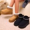 Женские короткие зимние ботинки большого размера на толстой подошве в этническом стиле, новые зимние теплые хлопковые ботильоны