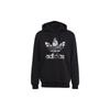 Adidas Logo Print Drawstring Hooded American Sweatshirt Men Sweatshirts Black HK2803