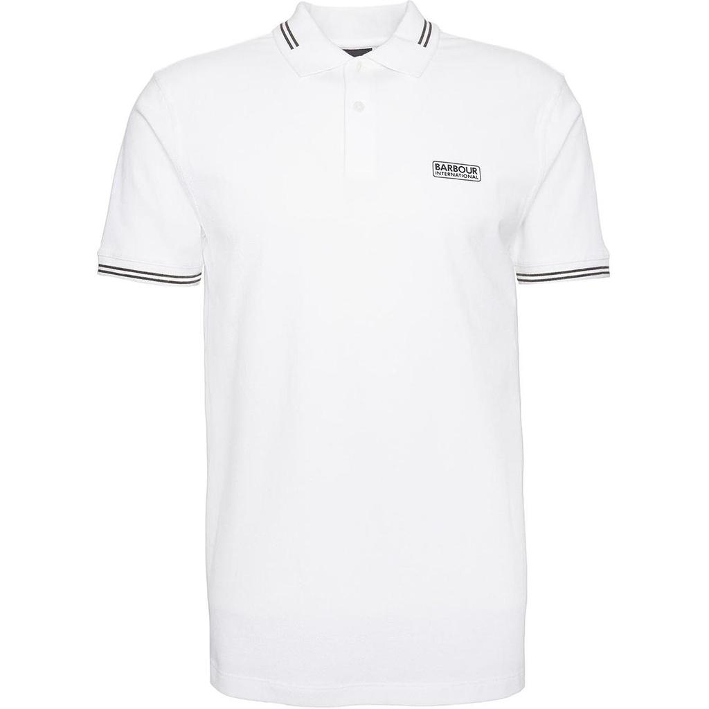 Barbour Striped Polo Collar Straight Fit Short Sleeve Polo Shirt Men tops White MML1381WH11
