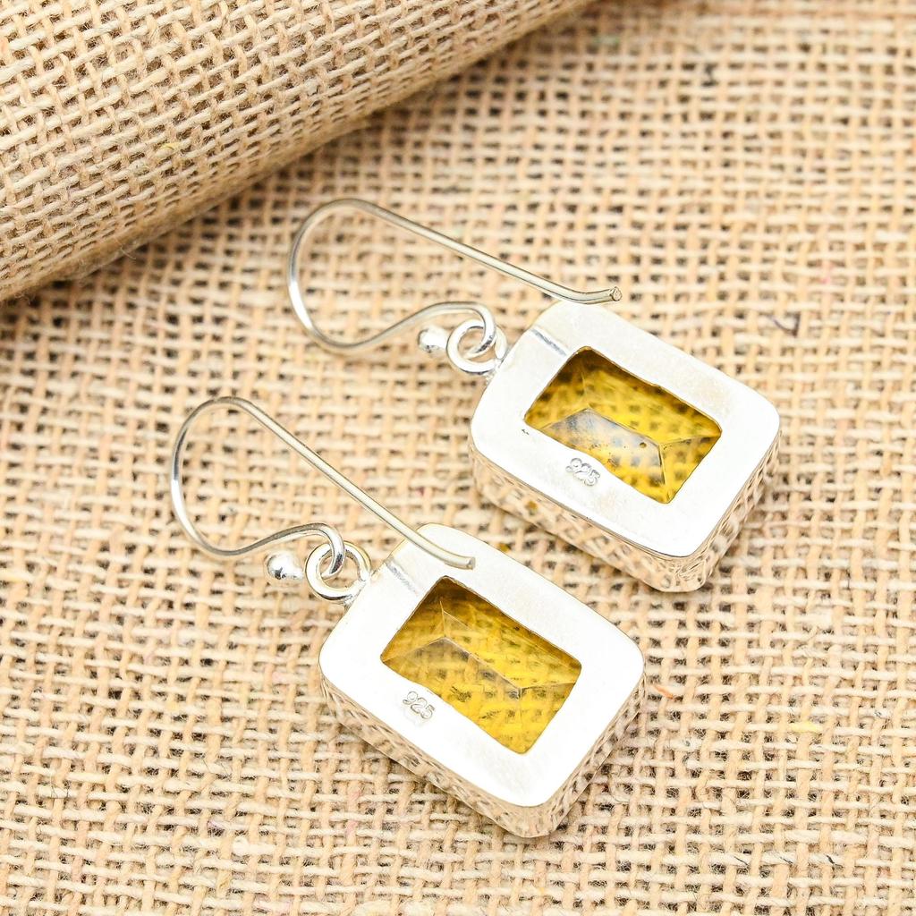 Драгоценный камень цитрин, ювелирные изделия из стерлингового серебра 925 пробы ручной работы, милые серьги, подарок для нее