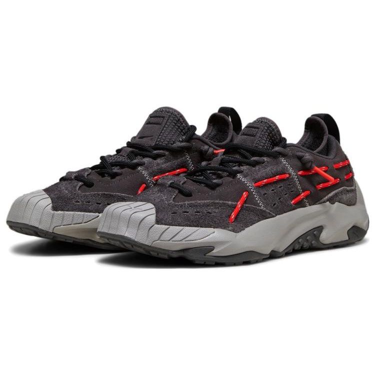 Puma Plexus Кожа Удобные Универсальные Амортизирующие Прочные Низкие Повседневные Кроссовки Унисекс Угольно-Черный 386329-07