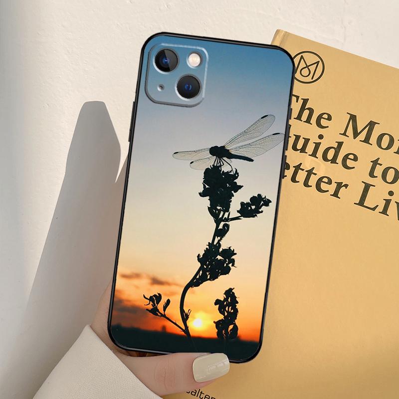 Luxury Dragonfly Case For iPhone 13 12 Mini 11 Pro Max 6S 8 7 Plus SE 2022 2020 X XS Max XR Back Cover
