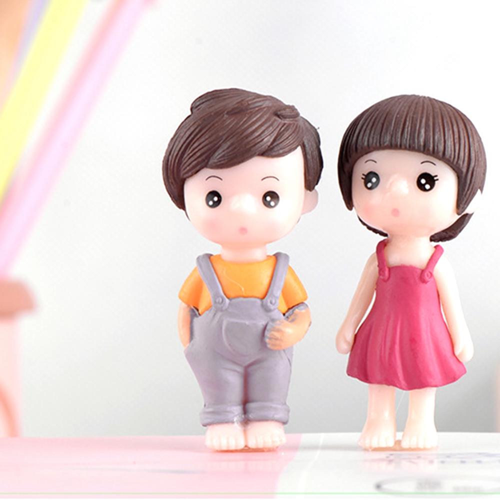 Сказочный сад бонсай кукольный домик кукольное ремесло маленькие влюбленные миниатюрные парочки фигурка мальчик девочка украшение