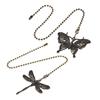 Decorative Ceiling Fan Pull Chains Set Of 2 With Dragonflies and Butterfly Ornaments Accessory for Lighting Fixtures