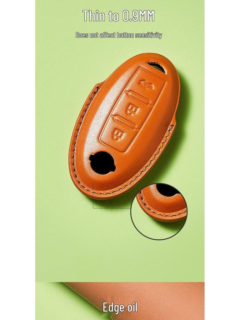 Ключница из коровьей кожи растительного дубления для ключа от автомобиля New Sylphy Murano, ручная работа, дизайн с пряжкой для мужчин