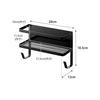 Yamazaki Jitsugyo 4769 Laundry Side Rack with Hose Holder Next to the Washing Machine Magnetic Rack Black Approx. W28XD12XH18.5cm Tower Water Hose