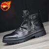 Модная трендовая мужская обувь 2025 Кожаные мужские ботинки Теплые зимние Водонепроницаемые Высокое качество Классическая модная обувь Низкая цена Предложения Дешево