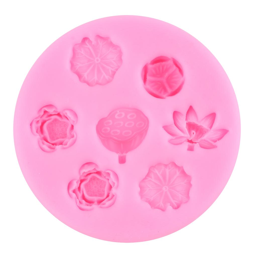 Форма для помадки в виде листьев лотоса, семена лотоса, силиконовые формы, инструменты для украшения торта, шоколадные конфеты, смоляные глиняные формы