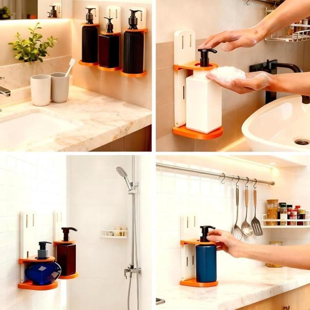 Wall Mounted Shower Rack Foldable Shampoo Bottle Holder Multi-Purpose Body Wash Storage Rack