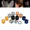 4pcs Combination Mixed Colour Steel Ear Plug Gauge 8g (3mm) - 1" (25mm) Ear Flesh Tunnel Expander Screw Fit