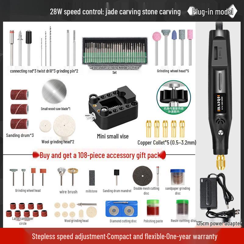 Компактная электрическая кофемолка: Ручная полировка нефрита, гравировка, резьба по дереву, мини-дрель