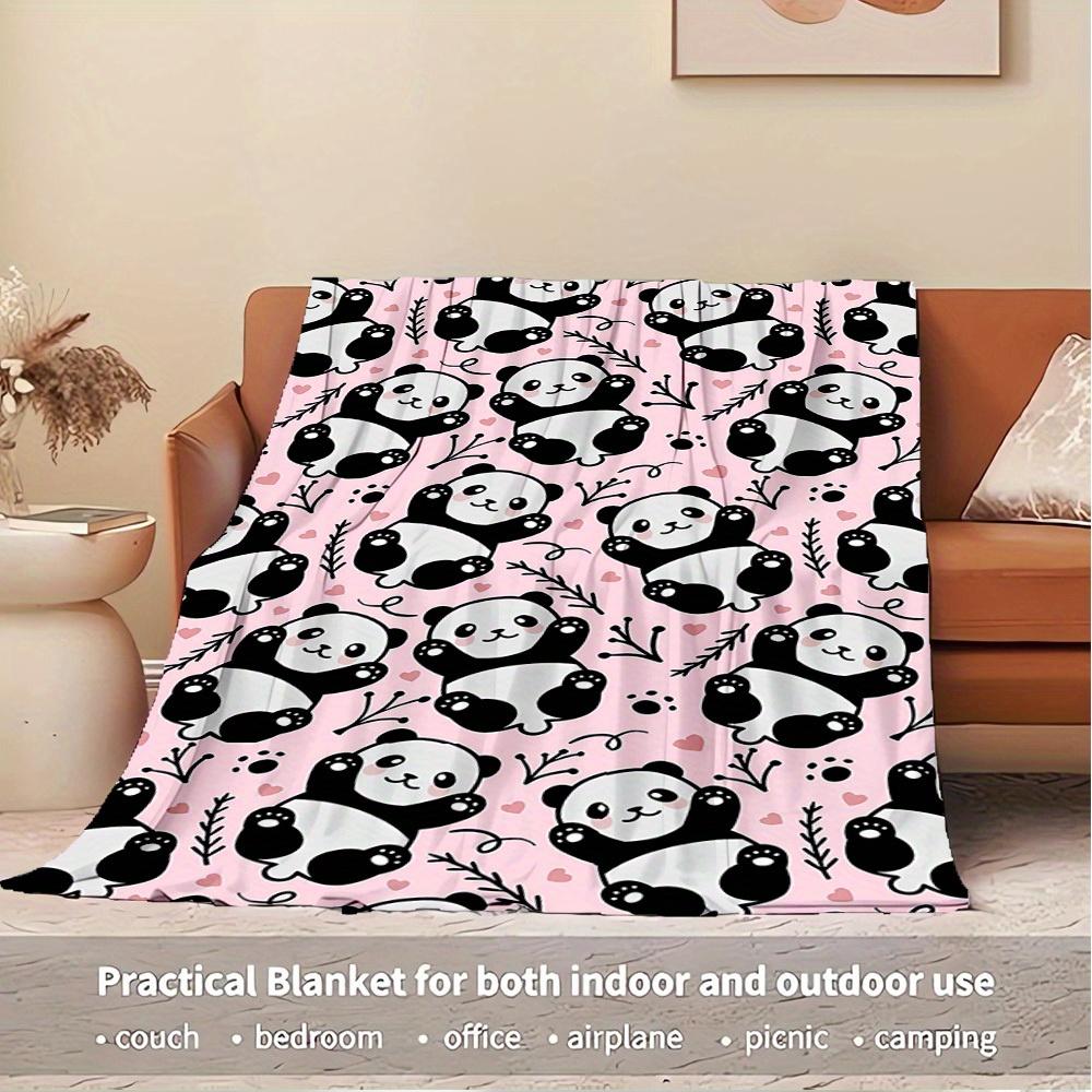 1pc Panda,Cute,Pattern Flannel Blanket - Lightweight Soft for All Seasons, Ideal for Couch, Office, Bed, Travel, Camping - Unique Gift, Cont