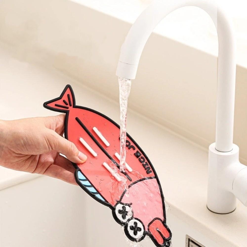 2PCS/SET Anti-Slip Spoon Storage Mat Silicone Heat-Resistant Pad Countertop Placement