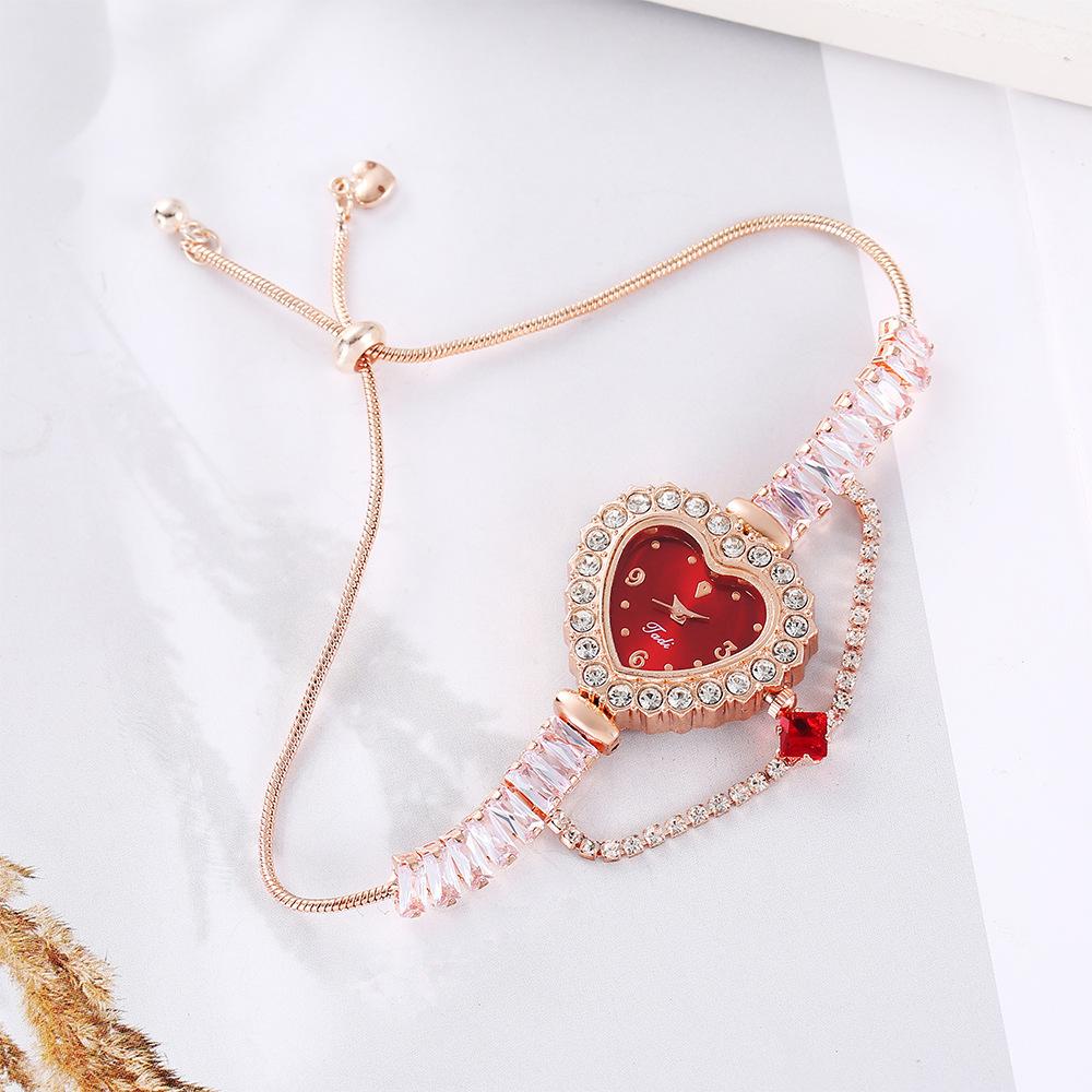 Браслет Стразы Сердце Циферблат Watchaes Ladies Atmosphere Саморегулирующиеся Часы