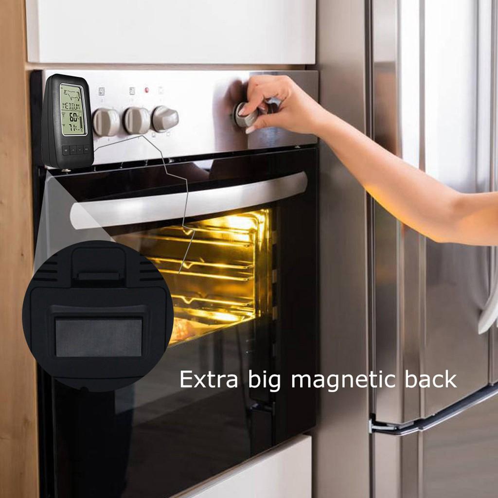 Kitchen Cooking Grill Smoker Meat Thermometer with Probe & Timer Temperature Alarm Thermometer New