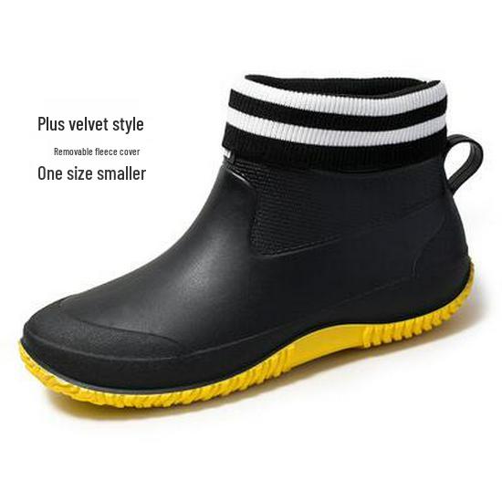 Short Tube Unisex Rain Boots: Lightweight, Waterproof, Low-top Rubber Shoes for Outdoor Use