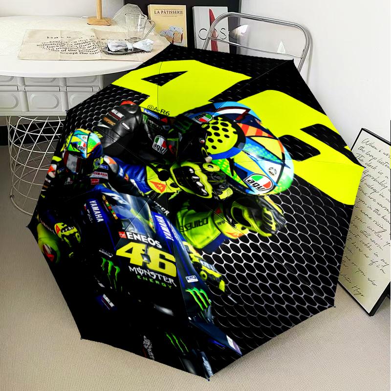 Rider Speeding Through Neon Light Umbrella Folding umbrella, automatic umbrella 8-Frame for Travel, camping Use Gift for Halloween Christmas