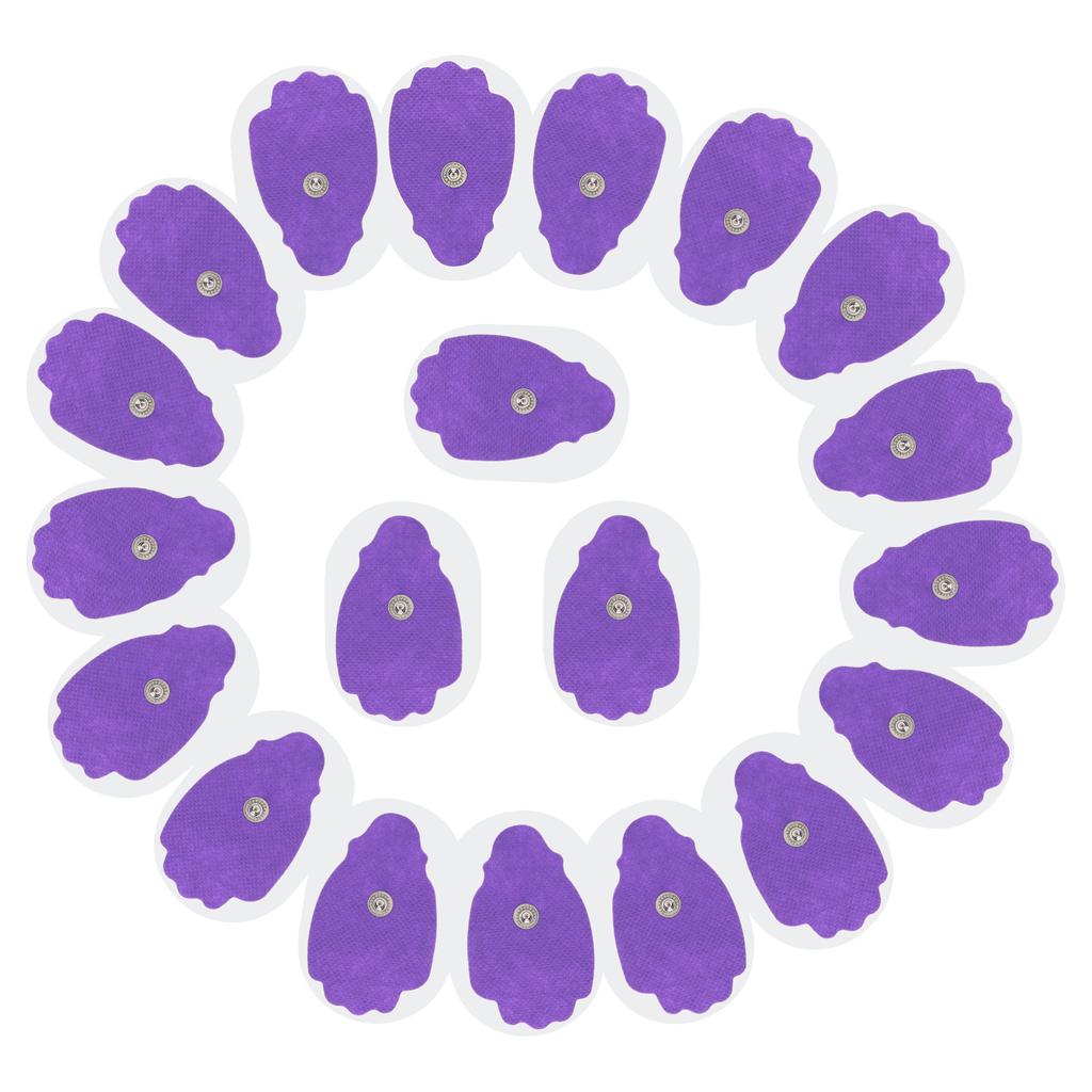 20 шт. нетканые пуговичные электродные подушечки ручной формы для массажной терапии TENs EMS фиолетового цвета