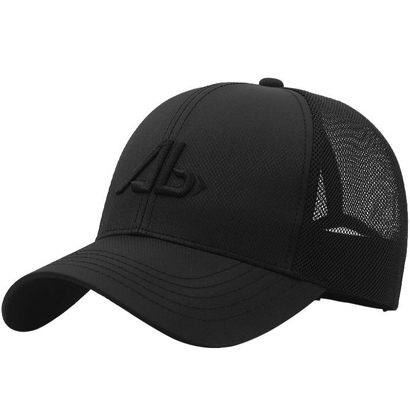 Big Head Hat Baseball Cap Men's Hat Half Mesh Hard Top Quick Drying Breathable Sun Cap Cap