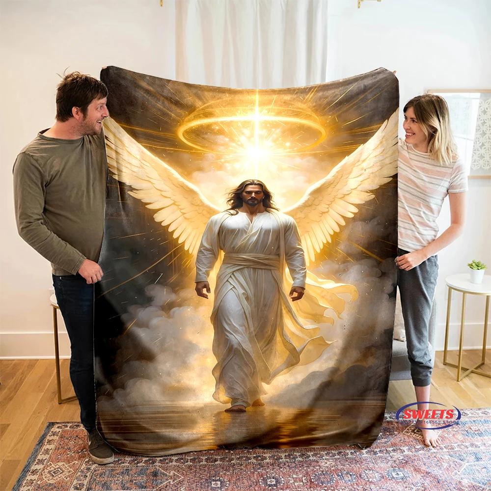 NO.3 3D Pray Holy Bible Cross Jesus Soft Flannel Blanket for Bed Bedroom Sofa Picnic,Throw Blanket for Cover Outdoor Leisure Nap