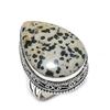 Далматиновая яшма Ручной работы Ювелирное изделие из стерлингового серебра 925 пробы Кольцо Размер 8 f1L29