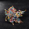 Colored Maple Leaf Perforated Brooch Pin Collar Decoration Badge Corsage Ladies Jewelry