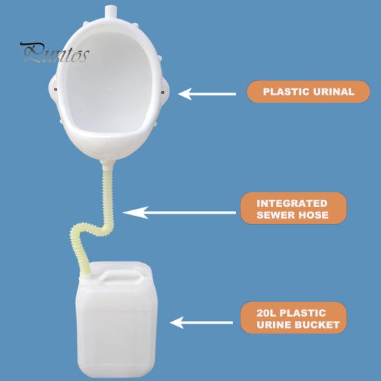 Настенный мужской писсуар со шлангом, брызгозащищенный. Простая установка. Многоразовый писсуар для временной строительной площадки. Безводный писсуар.