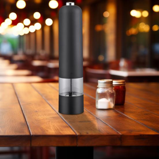 Мельница для перца на батарейках, электрическая мельница для соли, мельница для перца с регулируемой грубостью для домашней кухни