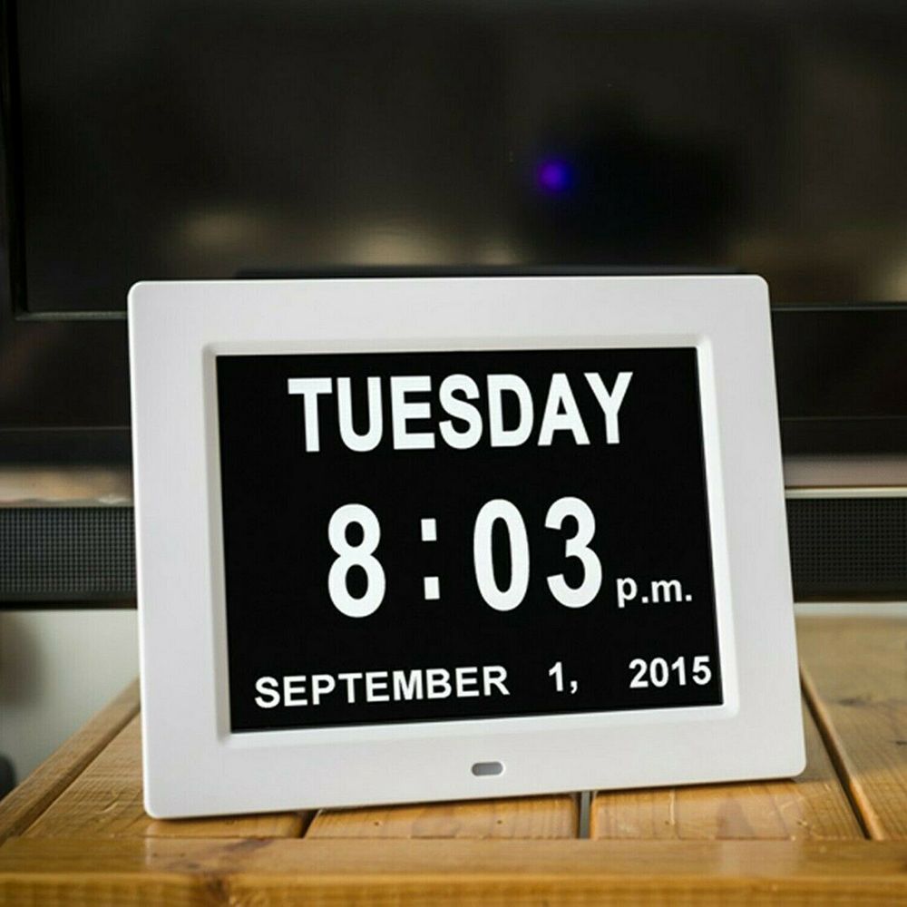 Day Month Year Dashboard Large Time Table Dementia Calendar Digital Clock Home Decor Alarm Clock