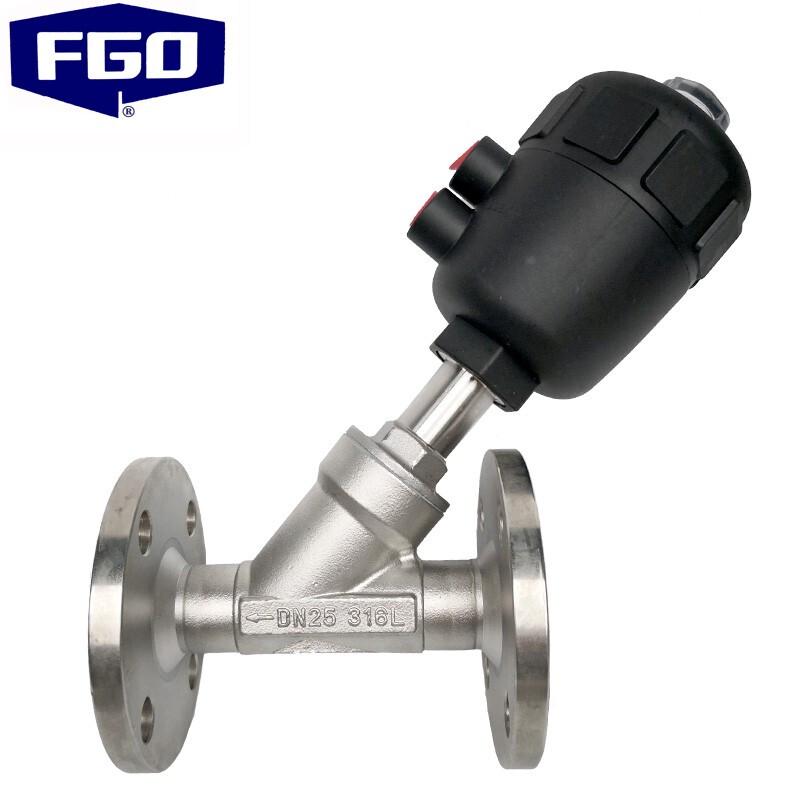 FGO 304 Stainless Steel Pneumatic Angle Seat Valve