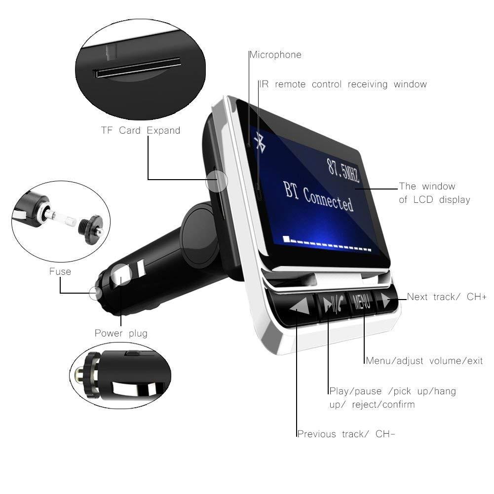 Большой ЖК-дисплей Беспроводной FM-передатчик Bluetooth автомобильный музыкальный плеер Supoort TF / SD / MMC / MP3 / CD / DVD
