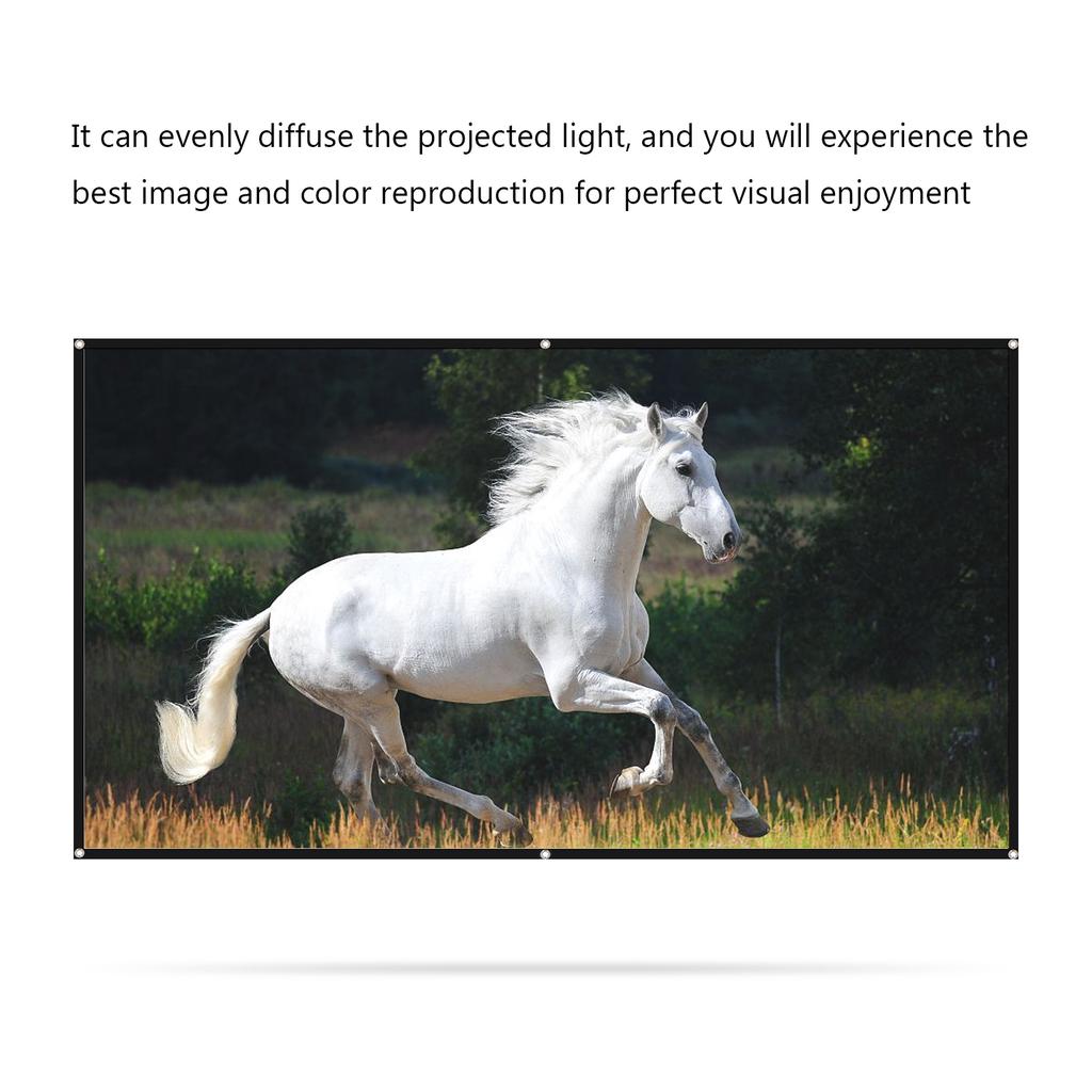 150-дюймовый широкоэкранный проекционный экран 16:9, портативный проекционный экран, не сминающийся, складной для использования в помещении