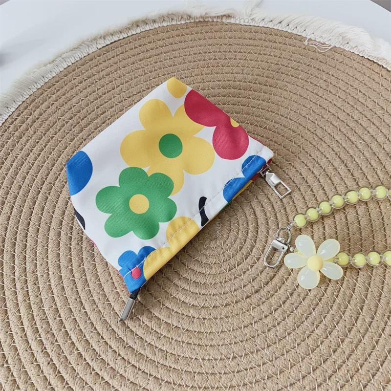 Durable Floral Large-Capacity Women's Cosmetic Bag with Zipper