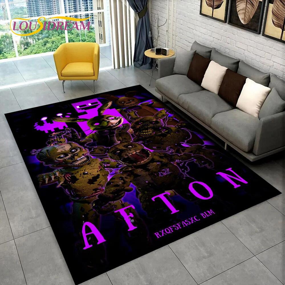 Ковер с изображением Фредди из хоррор-игры FNAF, коврик для дома, гостиной, спальни, дивана, прихожей, декора, коврик для детской игровой зоны, нескользящий коврик для пола