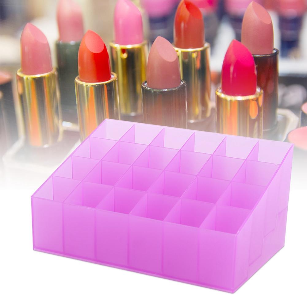 24 Grids Lipstick Holder Display Stand Cosmetic Organizer Makeup Storage Box