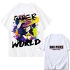 2026 ONE PIECE Зоро Луффи Gear Печатная Свободная Хлопковая Футболка с Коротким Рукавом Летний Стиль Хлопок Унисекс Одежда Хип-Хоп Уличная Одежда Оверсайз Футболка