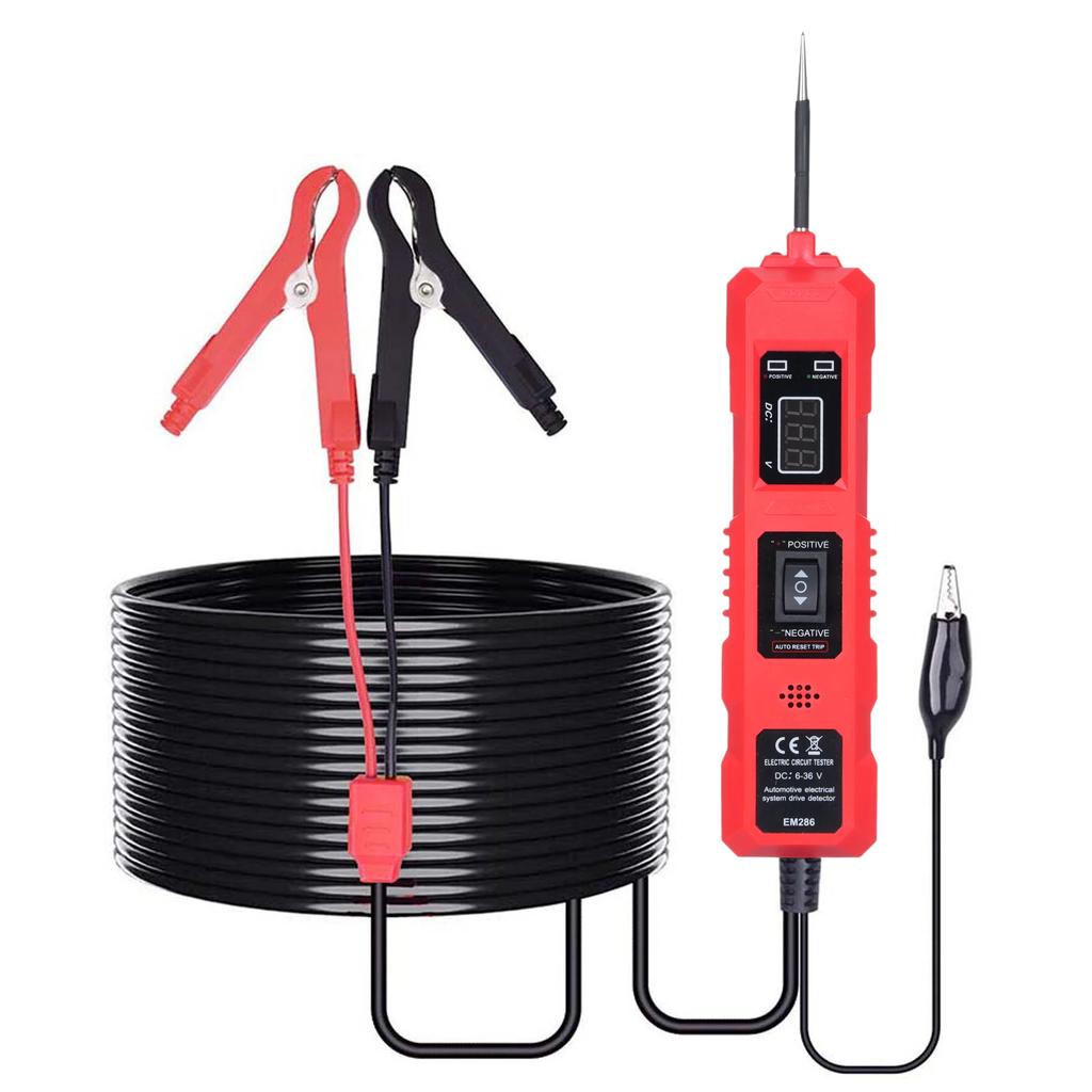 Тестер цепи автомобиля Тестер-пробник цепи питания 6-36 В Автомобильный детектор цепи Цифровая электрическая система с цифровым дисплеем