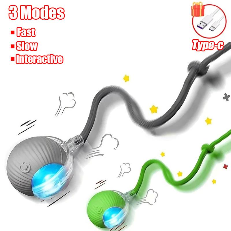 Новая интерактивная игрушка-мяч для кошек, автоматический катящийся мяч, искусственный хвост, перезаряжаемая умная электрическая игрушка для питомцев, дрессировка собак и кошек, имитация мыши