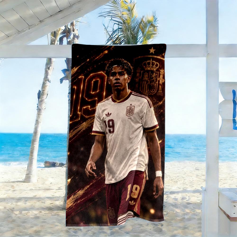 Lamine Yamal Barcelona Fc Players Celebration Beach Towel Super Soft Microfiber Quickdry Fabric Comfortable Lightweight