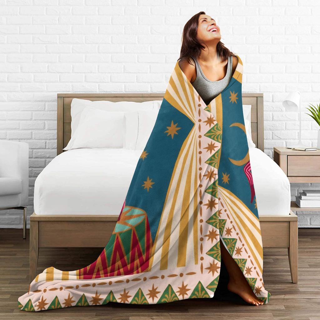 Border Painting Art Show Blanket Quality Super Warm Bedding Throws Autumn Boy Girl Couch Bed Fluffy Bedspread