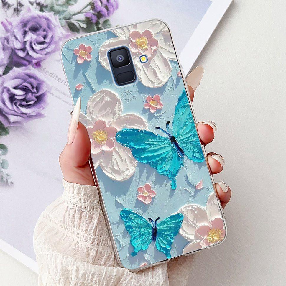 Чехол для Samsung Galaxy A6 2018 Роскошный Расписной Чехол Мягкий Силиконовый Чехол для Телефона Для Samsung A 6 A6 GalaxyA6 2018 Задняя Крышка Coque