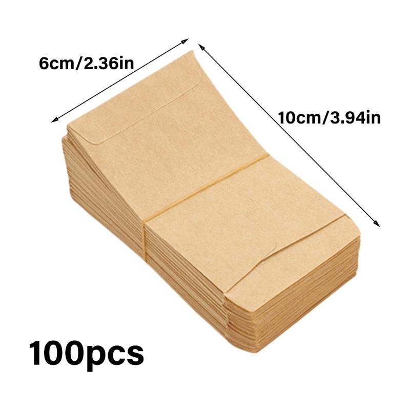100 Pieces Miniature Kraft Bags for Organizing and Party Treats Small Coin Envelopes Jewelry Wrapping Pouches
