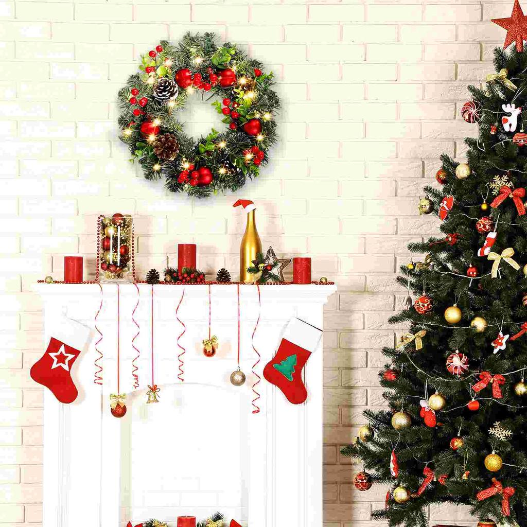 Рождественские настенные украшения, украшения в виде круга из виноградной лозы для елки, домашний подарок, венок