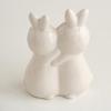 Пасхальный обнимающийся кролик Керамическая фигурка Миниатюрная Розовая Белая Пара Кроликов Статуэтка Дом Офис Рабочий стол