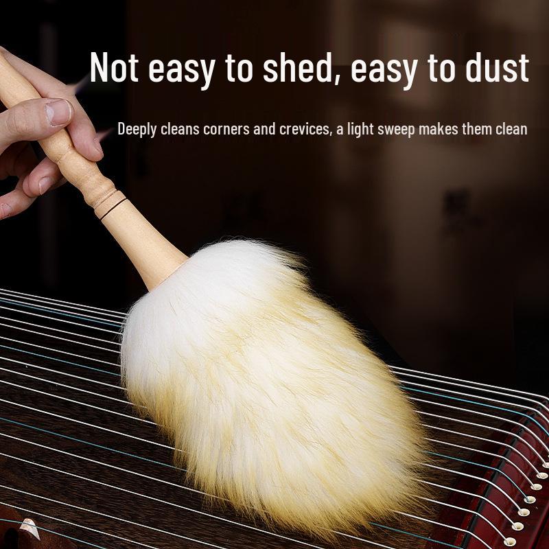 Wool Instrument Cleaning Brush - No-Shed Duster for Piano, Guitar, Guzheng, and Household Use