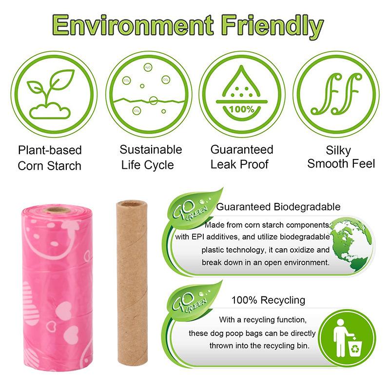 Диспенсер для собачьих какашек с пакетами для какашек, герметичные и очень толстые пакеты для домашних животных, 1 держатель для пакетов для какашек и 150 пакетиков для выгула собак и наполнителя для кошачьего туалета