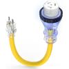 TOOLIOM 30 Amp To 110 RV Power Adapter, 30Amp To 15Amp RV Plug, Twist Lock NEMA 5-15P Male To L5-30R Female 12 Inch STW, UL Listed 10 Gauge Dogbone