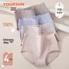 Yiershuang Women's High-Waist Tummy Control Antibacterial Cotton Underwear