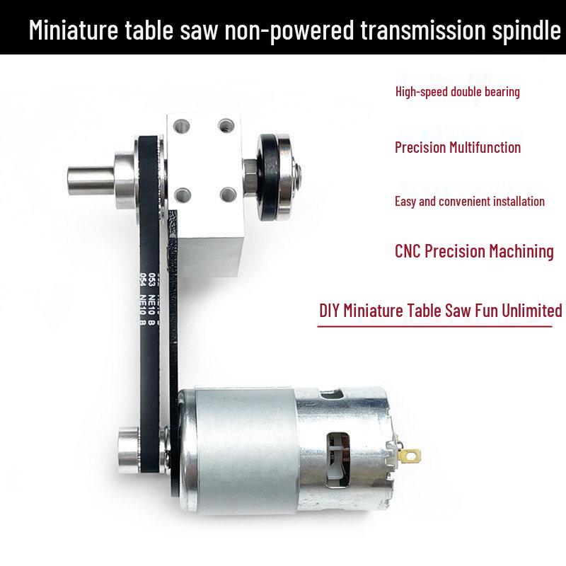 DIY Mini Table Saw: Multifunctional Unpowered Spindle with Detachable Bearing Seat